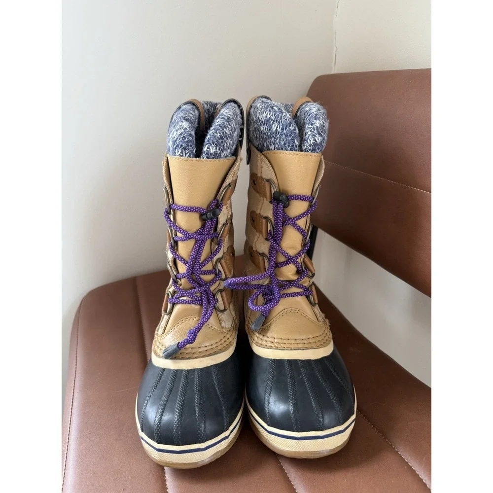 Sorel Joan Size 4 Waterproof Winter Boots‎ Purple And Blue Like New